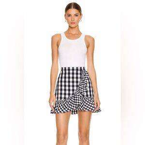 J. Crew Asymmetrical Black and White Gingham Skirt wrap